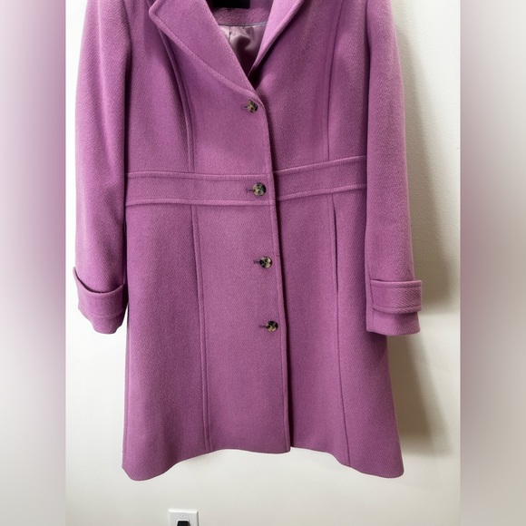 Talbots Lavender Single Breasted Wool Viscose Blend Winter Coat size large - Picture 3 of 13